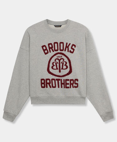 Brooks Brothers Cotton Sweatshirt with Logo Grey