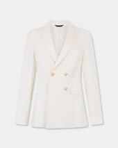 Brooks Brothers Double Breasted Wool Blend Blazer with Gold Buttons Milk