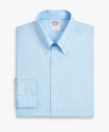 Brooks Brothers Regular Fit Non-Iron Baumwollhemd mit Button-Down-Kragen Hellblau