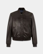 Brooks Brothers Leather Bomber Jacket Brown