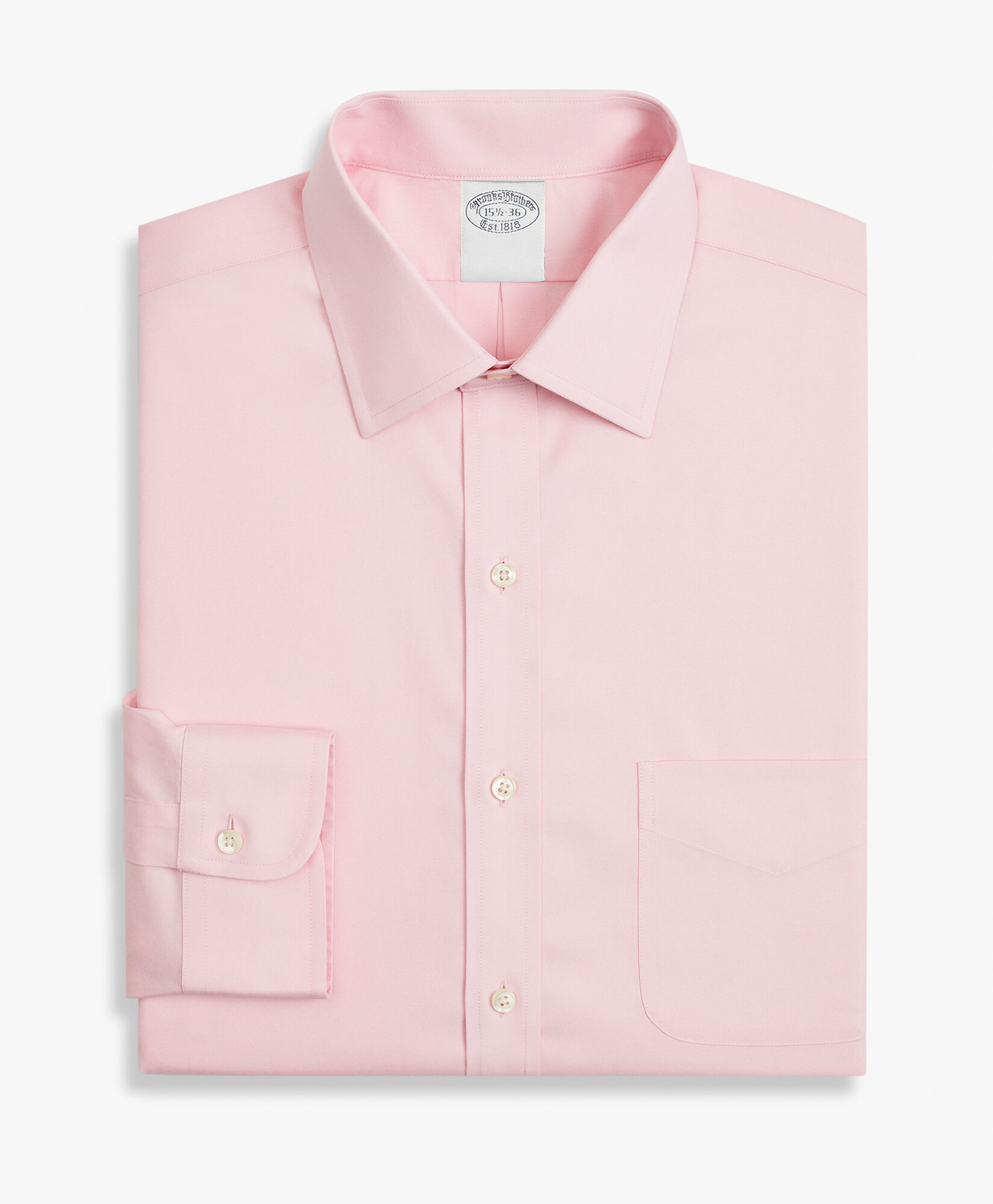 Regular Fit Non-Iron Stretch Cotton Shirt with Ainsley Collar