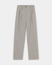 Brooks Brothers Wool Blend Stretch Pleated Trousers Light Grey