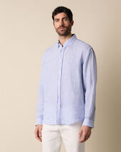 Brooks Brothers Regular Fit Hemd aus Leinen mit Button-Down-Kragen Blau