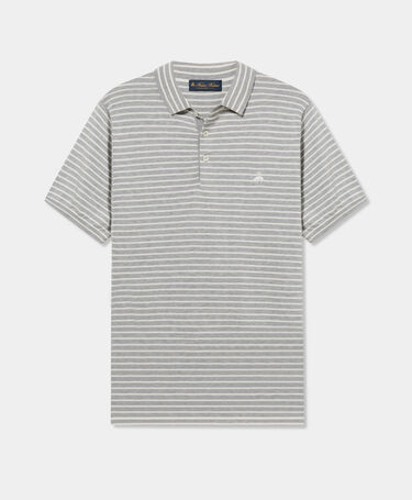 Brooks Brothers Polo en Maille de Coton à Rayures Gris