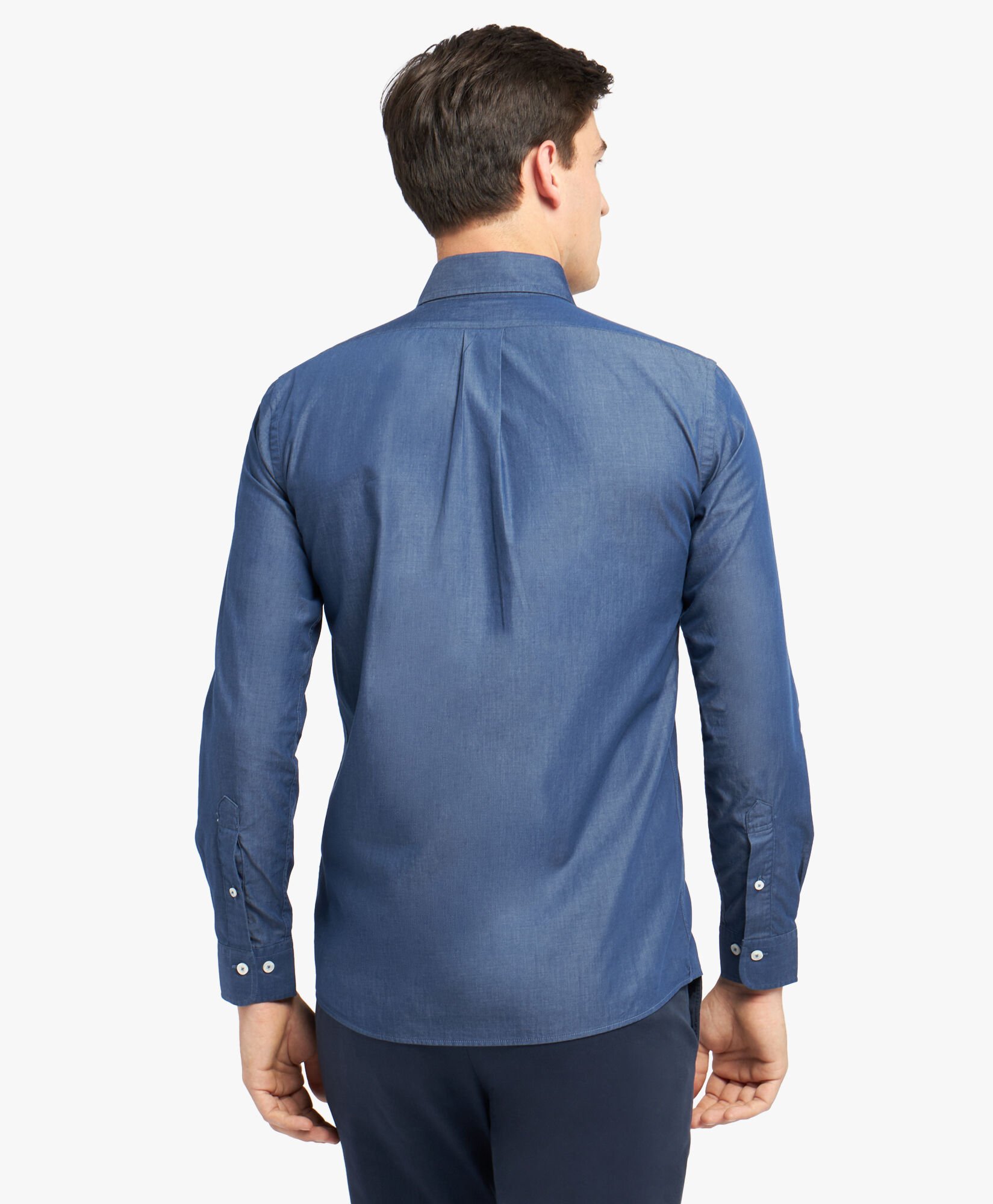 Camicia Slim Fit in Cotone con Collo Button-Down