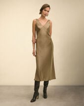 Brooks Brothers Satin Slip Dress Gold