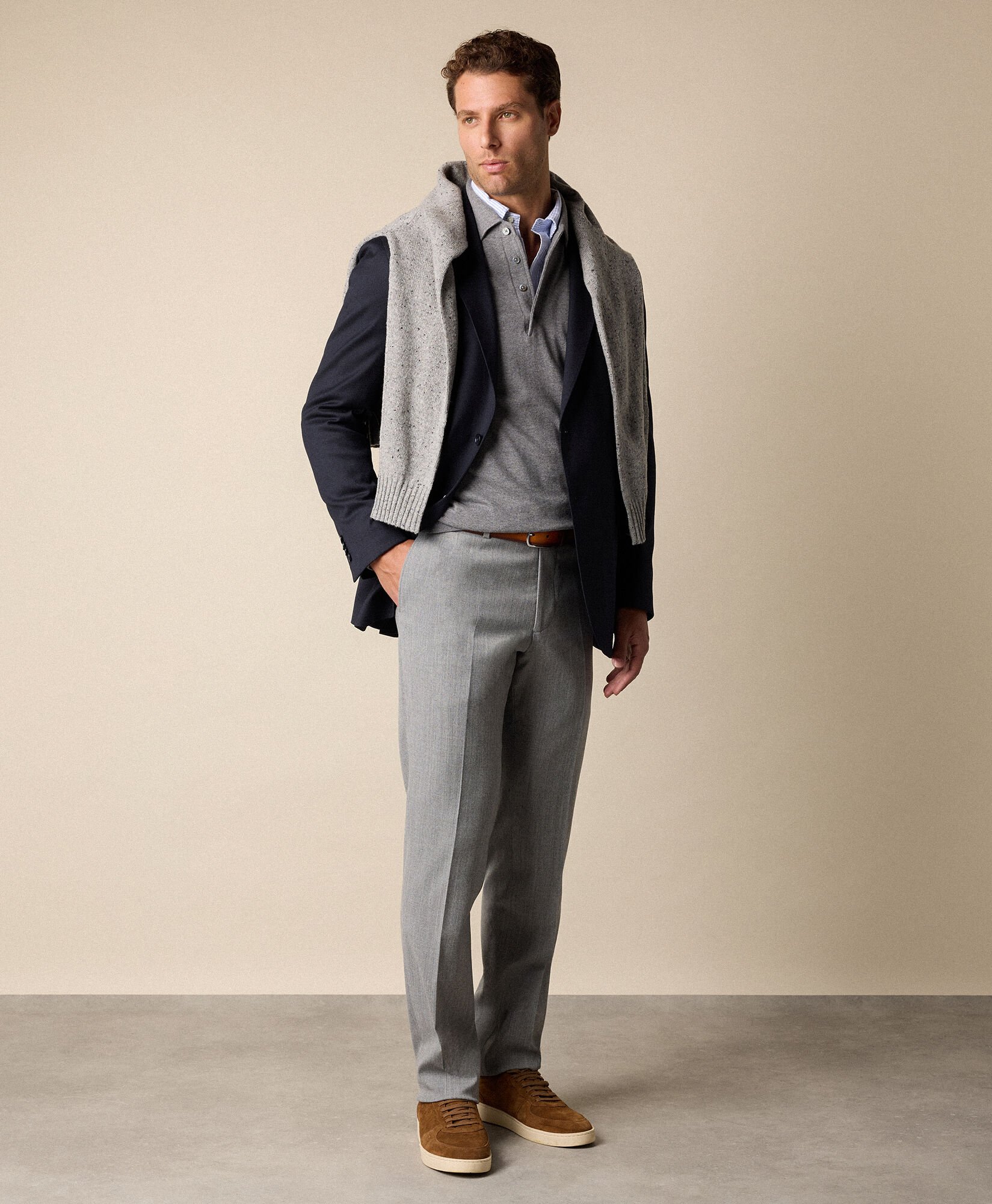 Virgin Wool Blend Trousers