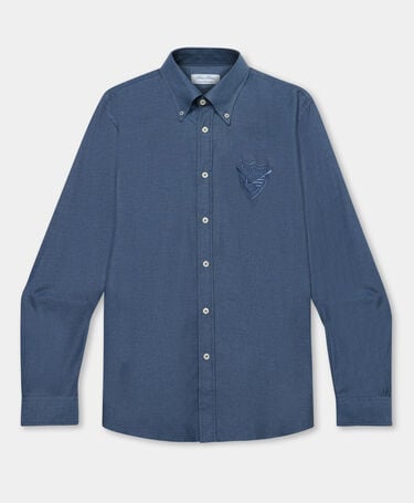 Brooks Brothers Camicia in Denim con Collo Button Down Denim