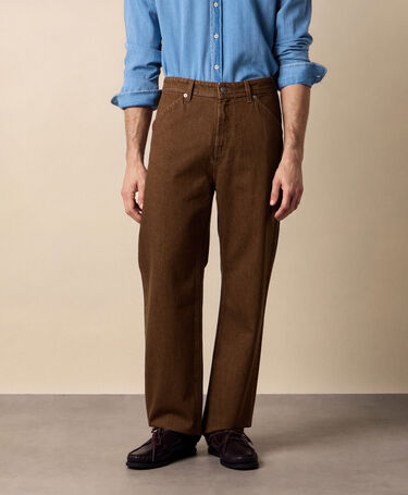 Brooks Brothers Spodnie 5-Pocket z Denimu Kawowy