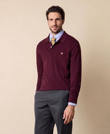 Brooks Brothers Supima Cotton Piqué Polo with Logo Burgundy