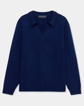 Brooks Brothers Open Collar Lambswool Knit Polo Blue Brooks Brothers Open Collar Lambswool Knit Polo Blue