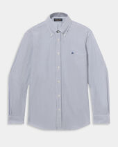 Brooks Brothers Regular Fit Seersucker Shirt with Button Down Collar Navy