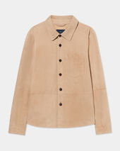 Brooks Brothers Suede Leather Shirt Jacket Natural