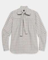 Brooks Brothers Hemd aus Baumwolle Mini-Karo Hellgrau