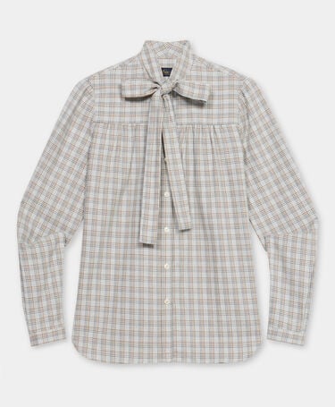 Brooks Brothers Hemd aus Baumwolle Mini-Karo Hellgrau