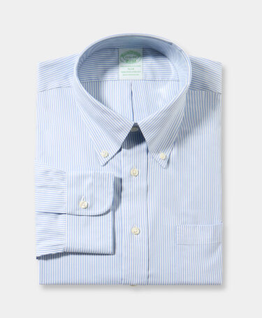 Brooks Brothers Slim Fit Non-Iron Oxford Shirt with Button Down Collar Hydrangea
