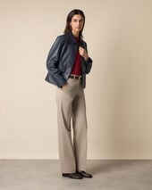 Brooks Brothers Leather Shirt Collar Jacket Navy