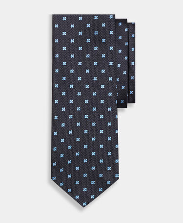 Brooks Brothers Cravatta in Seta con Micro Fantasia Floreale Blu Marino