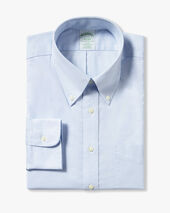Brooks Brothers Slim Fit Non-Iron Cotton Shirt with Button Down Collar Light Blue