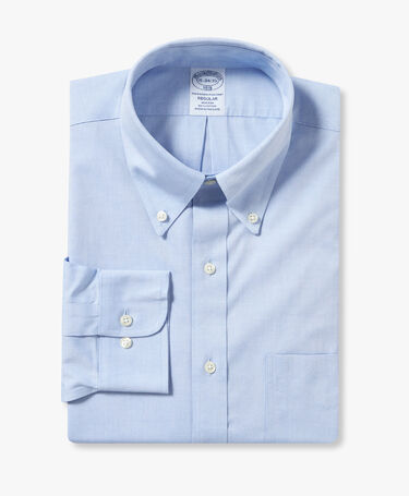 Brooks Brothers Camisa Regular Fit Non-Iron en Algodón con Cuello Button Down Blue