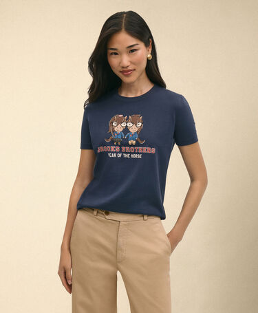 Brooks Brothers T-shirt Année du Cheval Bleu Marine