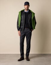 Brooks Brothers Leather Bomber Jacket Black