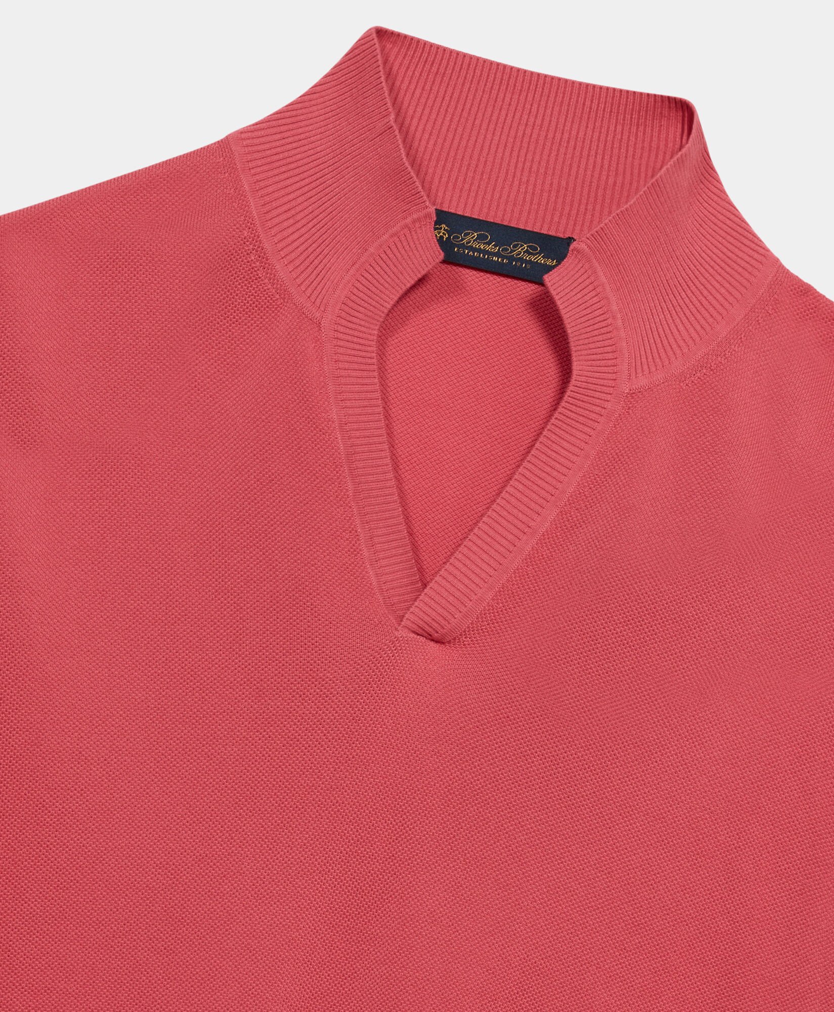 Open Collar Piqué Knit Polo