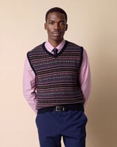 Brooks Brothers Gilet Fair Isle Bleu Marine