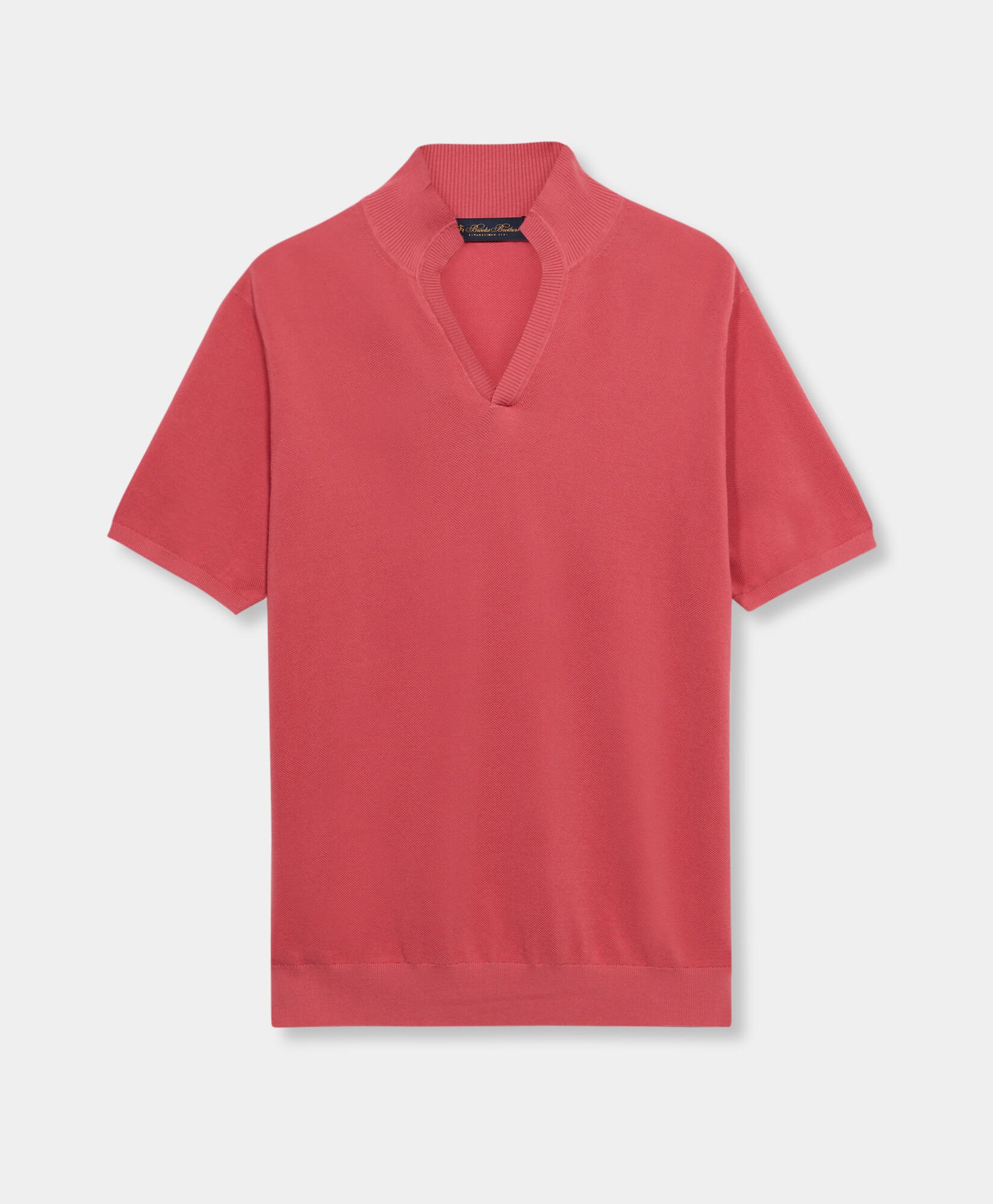 Open Collar Piqué Knit Polo