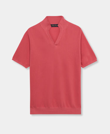 Brooks Brothers Open Collar Piqué Knit Polo Blush