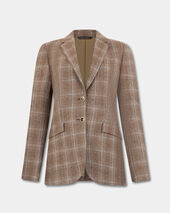 Brooks Brothers Checked Virgin Wool Blazer Beige