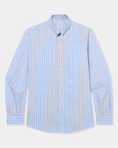 Brooks Brothers Regular Fit Non-Iron Cotton Shirt with Button Down Collar Light Blue