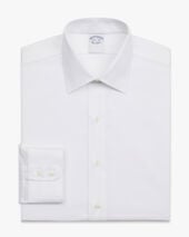 Brooks Brothers Slim Fit Non-Iron Stretch Twill Supima Shirt with Ainsley Collar White
