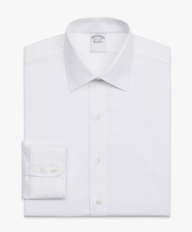 Brooks Brothers Slim Fit Non-Iron Baumwollhemd mit Ainsley-Kragen Weiß