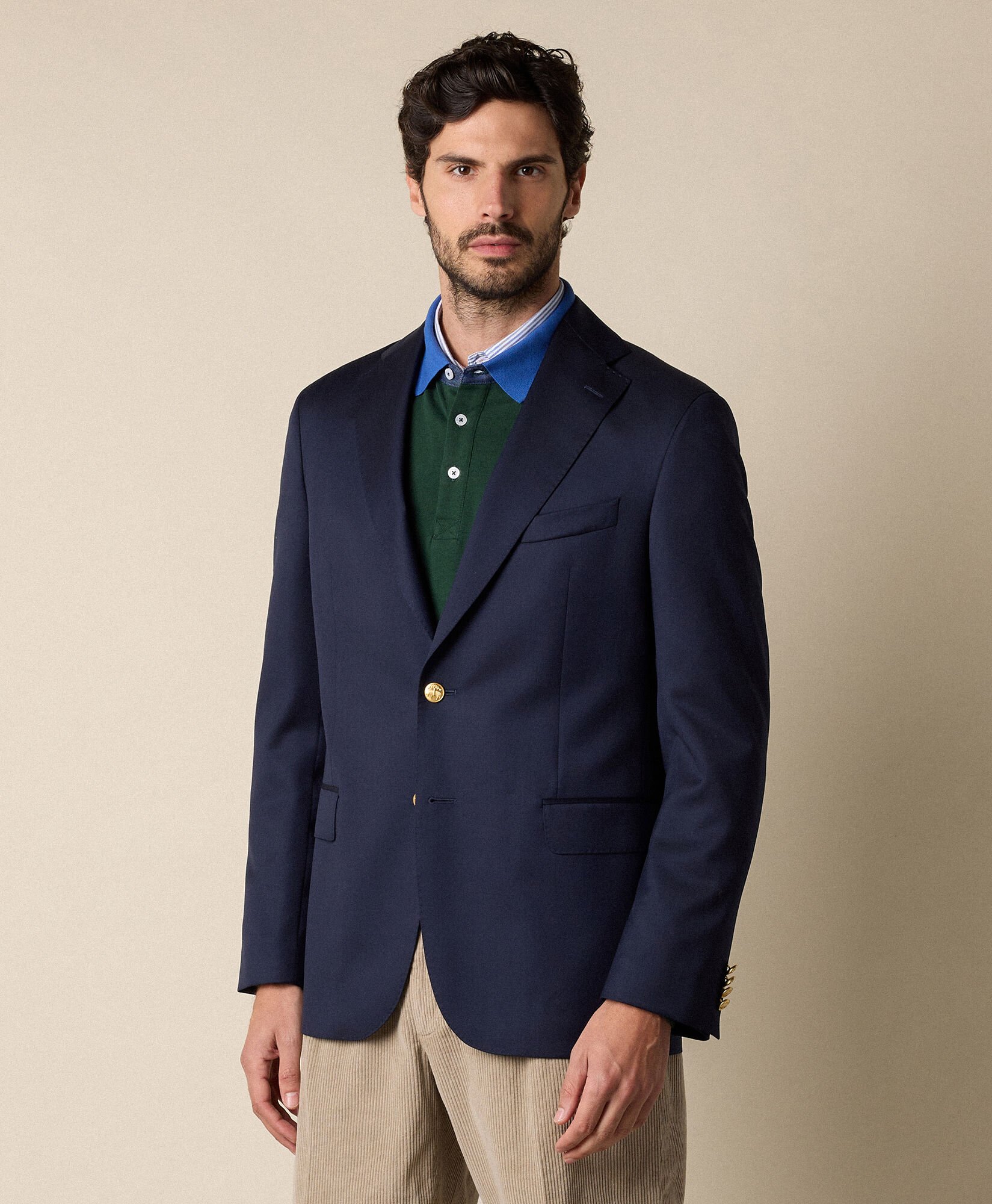 Gold Buttons Virgin Wool Blazer