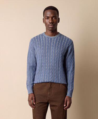 Brooks Brothers Cable Knit Sweater Blue