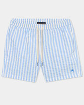 Brooks Brothers Awning Stripe Swim Trunks Sky