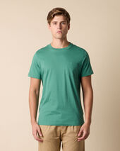 Brooks Brothers T-shirt z bawełny z kieszonką Zielony