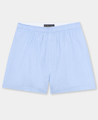 Brooks Brothers Micro Check Cotton Boxer Ice Blue