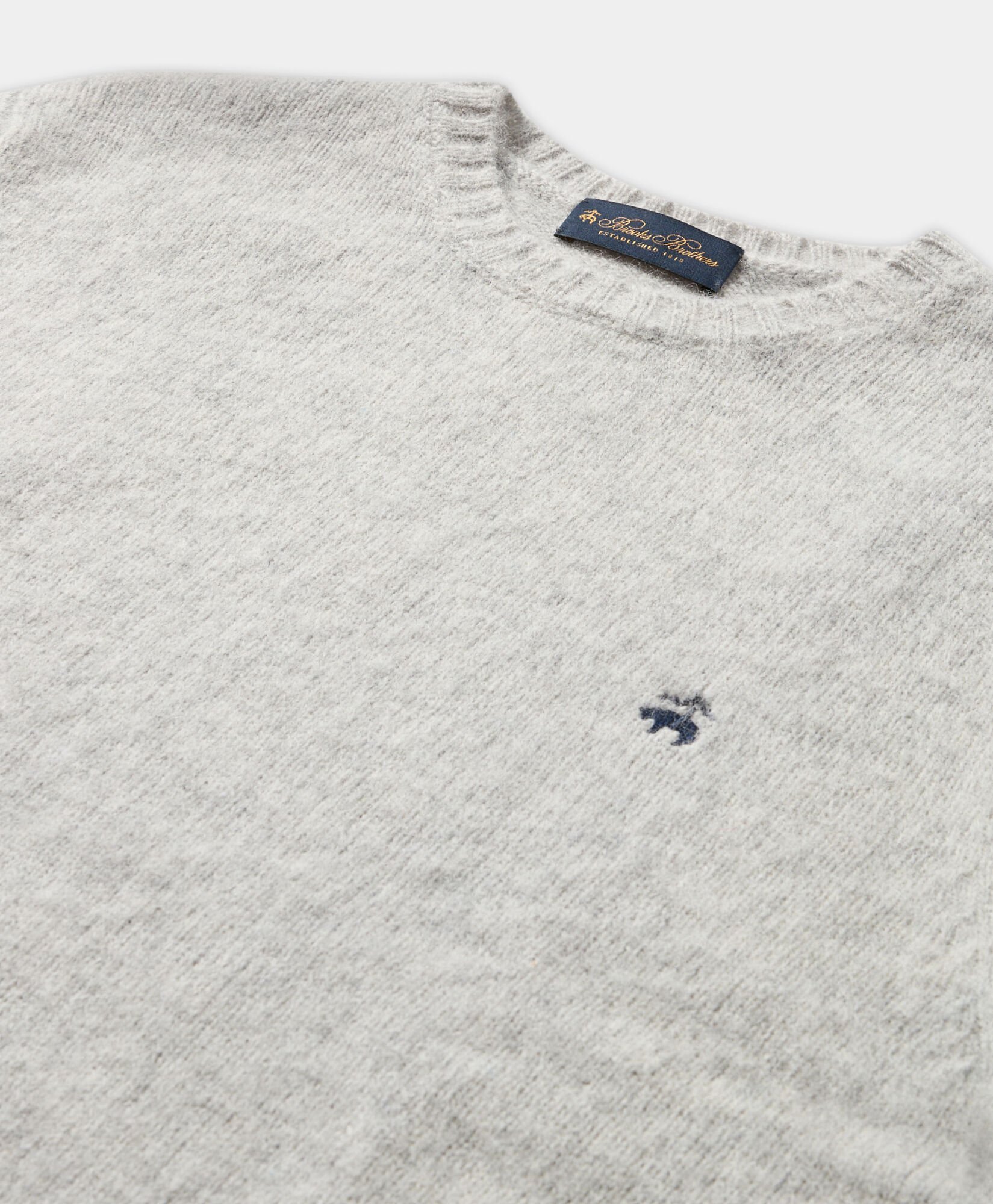 Shetland-Wollpullover mit Rundhalsausschnitt