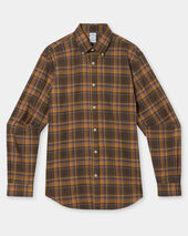 Brooks Brothers Regular Fit Shirt with Button Down Collar Dark Brown