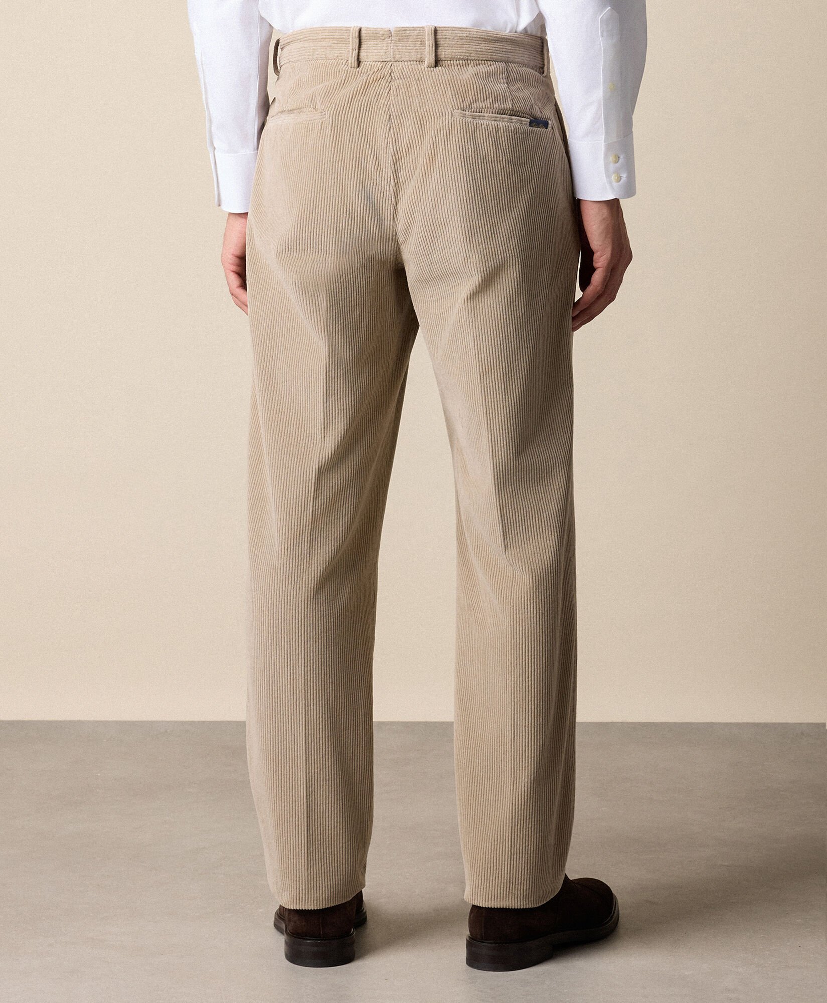 One-Pleat Cotton Corduroy Chino