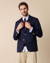 Brooks Brothers Blazer aus Schurwolle mit goldenen Knöpfen Marineblau