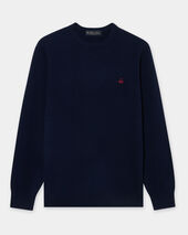 Brooks Brothers Lambswool Crewneck Sweater with Logo Navy