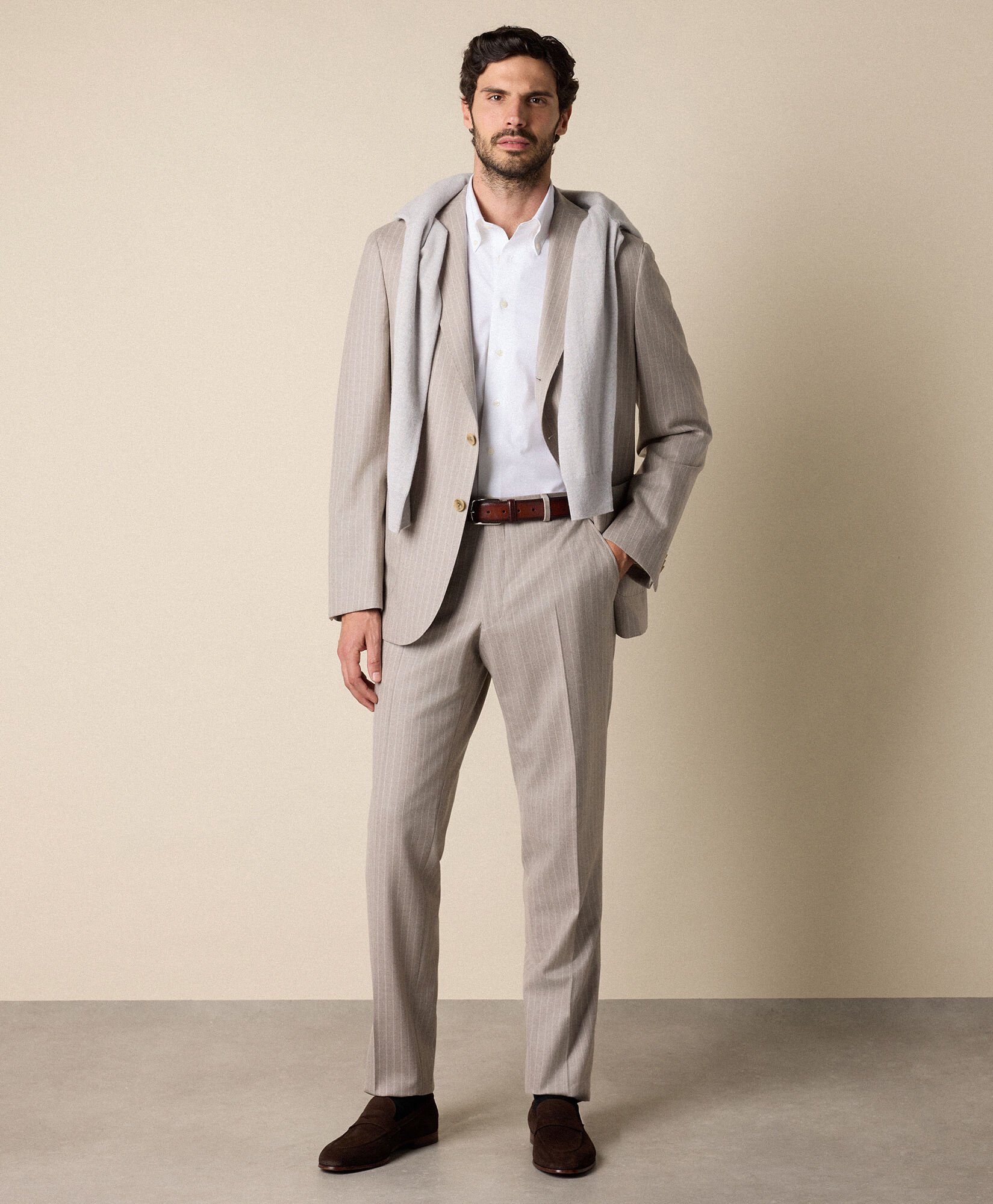 Pinstripe Virgin Wool Suit