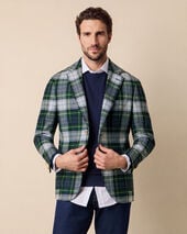 Brooks Brothers Tartan Wool Blazer with Gold Buttons Hunter Green