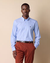 Brooks Brothers Camisa de Corte Slim Non-Iron de Algodón Elástico con Cuello Button-Down Azul