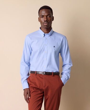 Brooks Brothers Slim Fit Oxford Pinpoint Non-Iron Button Down Shirt Blue