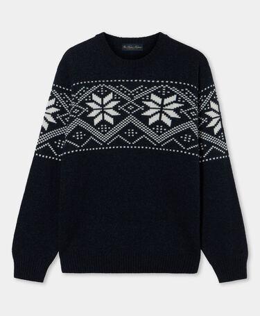 Brooks Brothers Norwegian Jacquard Sweater Navy
