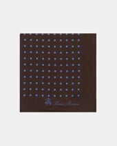 Brooks Brothers Polka Dot Silk Pochette Brown